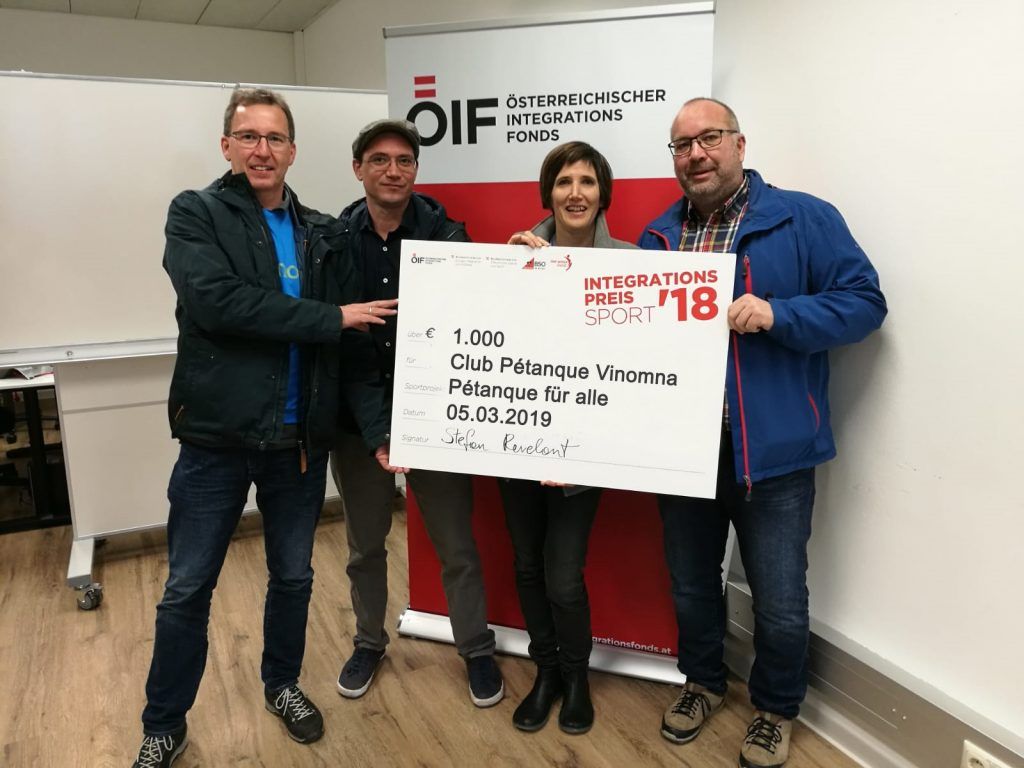 Integrations-Sportpreis für Club Pétanque Vinomna aus Rankweil