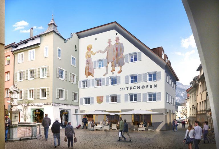Das Stadthotel "das Tschofen" in der Bludenzer Innenstadt. preite