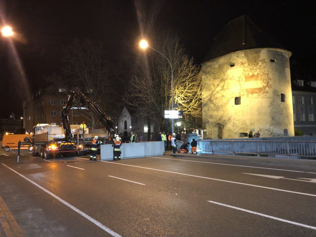 Erfolgreiche Hochwasserübung im Feldkircher Zentrum