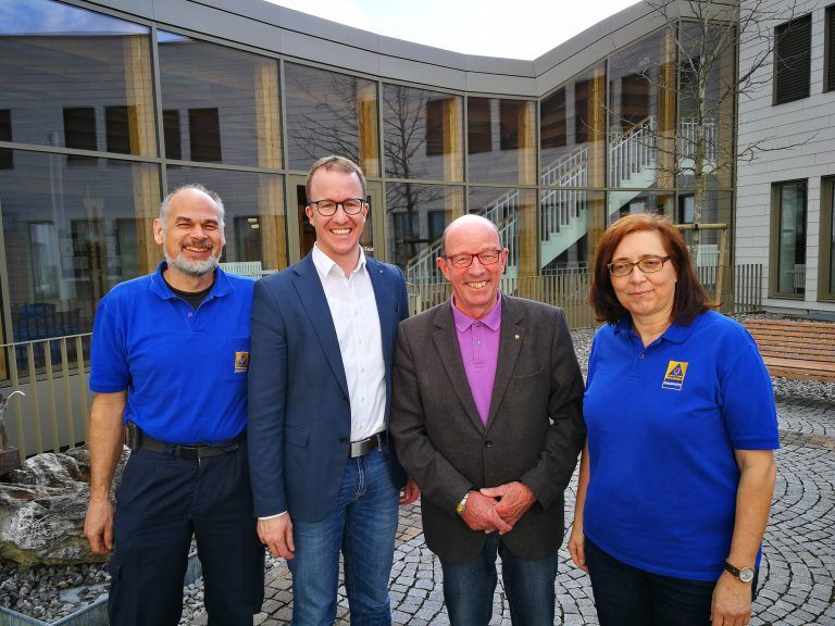  Herbert Knünz, Geschäftsführer des Zivilschutzverbandes, Landesrat Christian Gantner, Präsident Gottfried Schröckenfuchs und Landessekretärin Angelika Spiegel. Zivilschutzverband