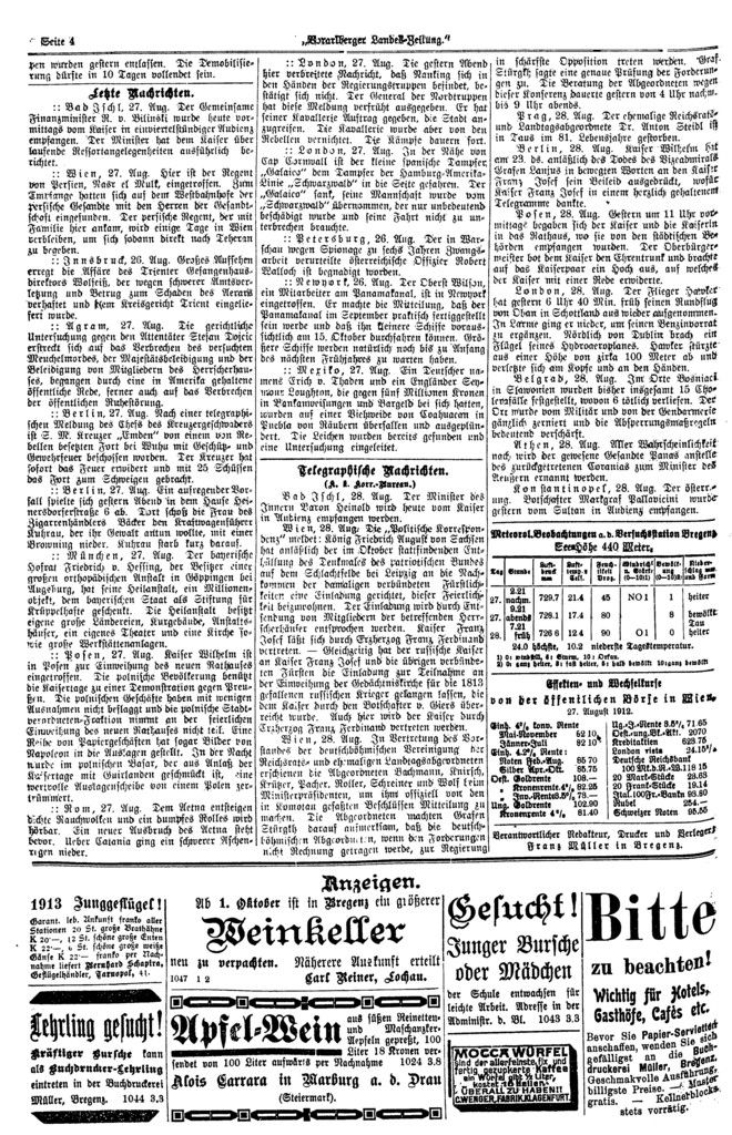 Am 28. August macht die Druckerei Müller den Kunden klar, was sie zu tun haben.