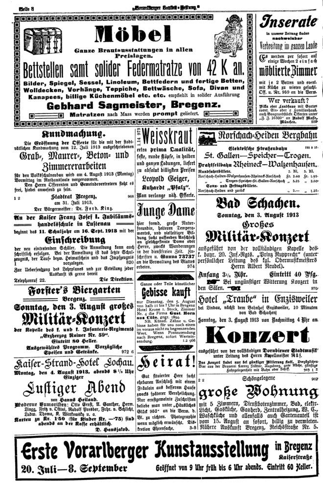 Anzeigen sind ein Spiegel der Zeit: Erschienen am 1. August in der Landeszeitung.