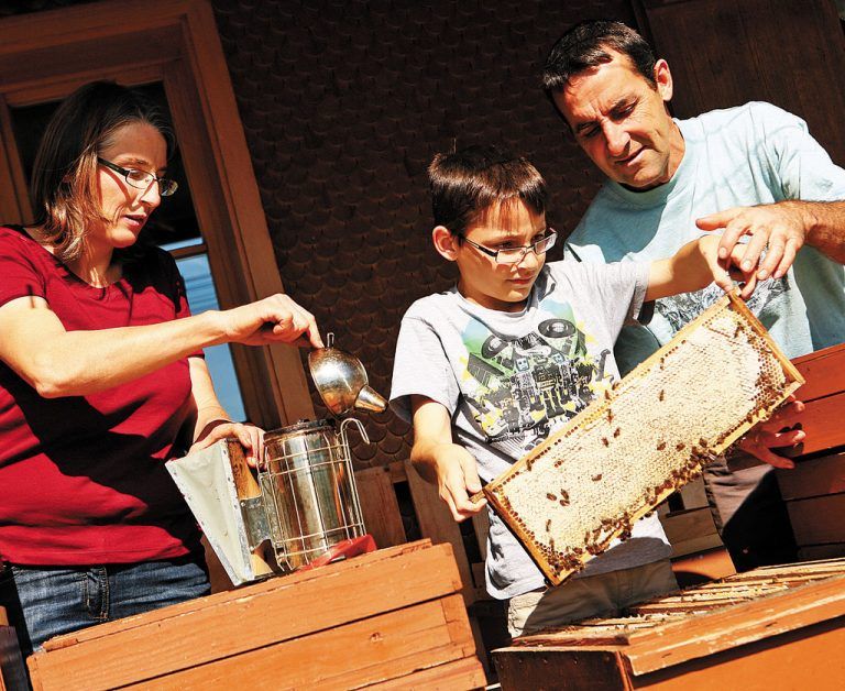 Auf die eigene Bienenzucht ist die Familie besonders stolz.