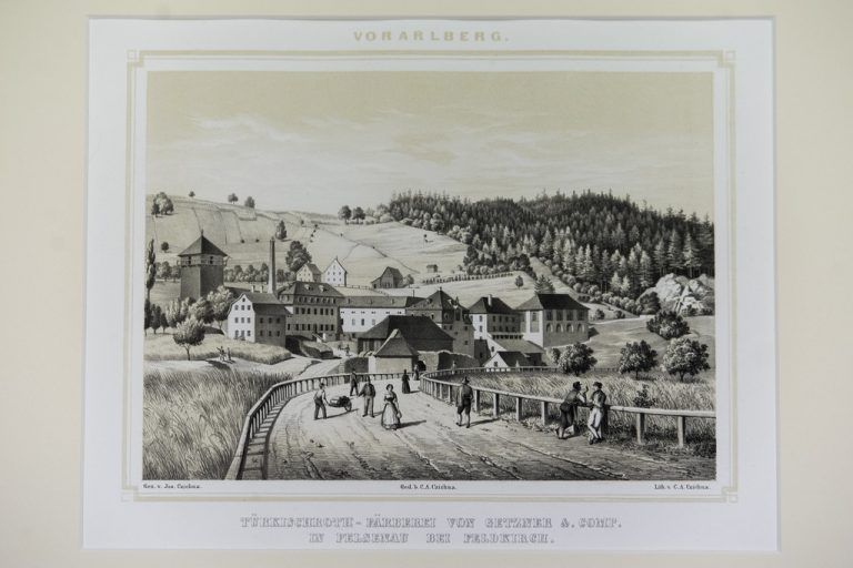 Aus der Sammlung von Josef Czichna (1855): Färberei von Getzner in Felsenau bei Feldkirch.