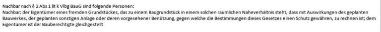 Auszug aus dem Vorarlberger Baurecht.
