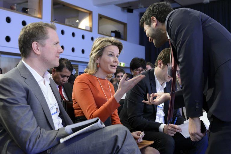 Belgiens Königin Mathilde war eine der prominenten Teilnehmerinnen bei der 44. Jahrestagung des Weltwirtschaftsforums in Davos. Foto: AP