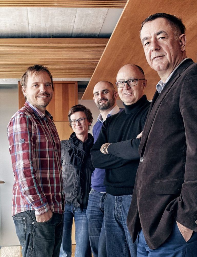 Das Führungsteam von die3: Mario Lorenz, Maria Linder, Sascha Grabherr, Bruno Welzenbach, Andreas Gorbach. Foto: die3