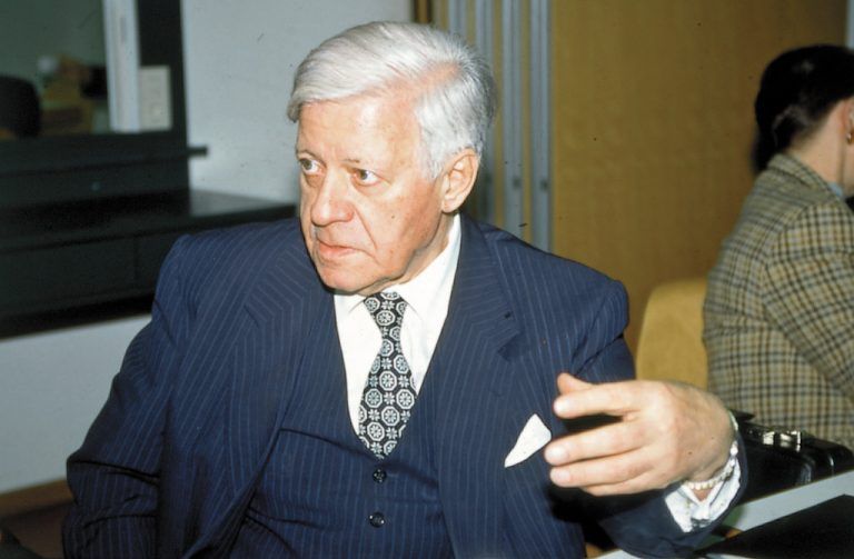 Der deutsche Bundeskanzler a. D. Helmut Schmidt referierte 1994 beim Vorarlberger Wirtschaftsforum.