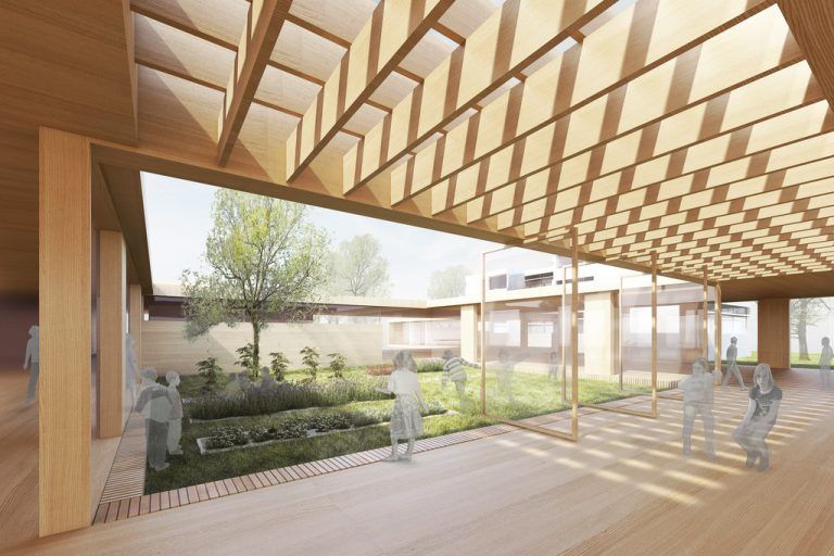 Der Innenhof soll Bewegungsflächen für die Tagesbetreuung bieten.