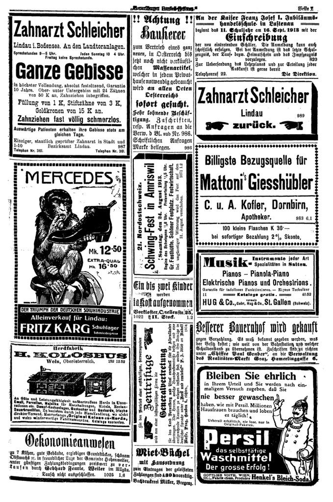 „Der Triumph der Schuhindustrie“ steht am 23. August in Lindau in der Auslage.