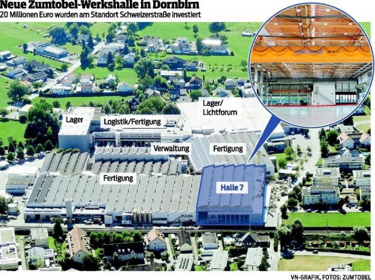 In der neuen Werkshalle gehen die Lichter an