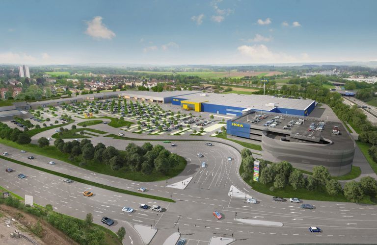 47.700 m2 beträgt die Verkaufsfläche des neuen Fachmarkt-Zentrums und Ikea-Möbelhauses, das am Autobahnkreuz in Memmingen entsteht- das ist rund ein Viertel der gesamten Verkaufsflächen in der Allgäuer Metropole.