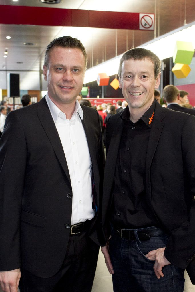 GF Peter Mostögl (i+R), Jürgen Nußbaumer (Röfix, l.).