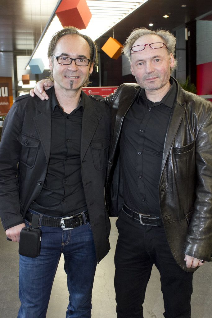 Günter Bösch (Bauamt Lustenau) und Künstler Werner M. Bosch (r).