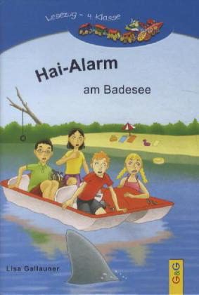 Hai-Alarm am Badeseevon Lisa Gallaunerab 8 Jahreerschienen bei G&G, ISBN 978-3-7074-1445-5, Roman, 68 Seiten, 8,95 EuroInhaltsangabe: Aufregung an einem beliebten österreichischen Badesee: Schon mehrere Urlauber haben eine riesige Haifischflosse gesehen! Kann es im See wirklich einen Hai geben? Vier mutige Kinder stürzen sich in ein spannendes Abenteuer. – Ab 8/9 Jahren leicht lesbare Schrift vierfärbige Illustrationen