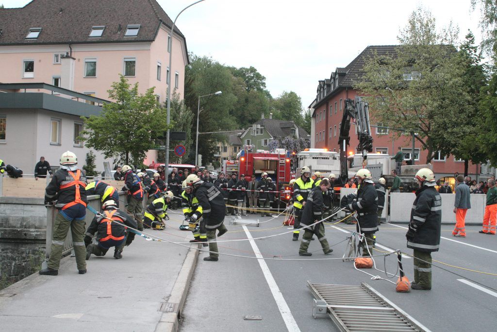 Montfortbrücke in Feldkirch für Schutzübung gesperrt