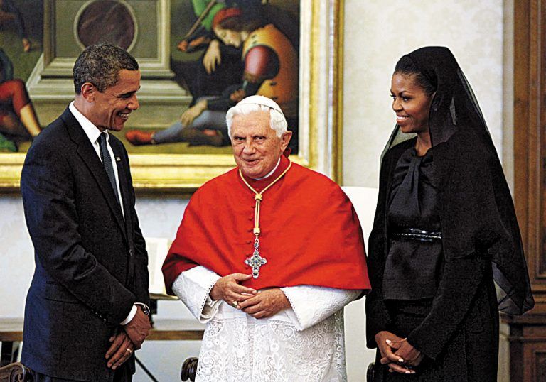 Im Juli 2009 empfing der Heilige Vater US-Präsident Barack Obama und dessen Gattin Michelle im Vatikan. Foto: DAPD