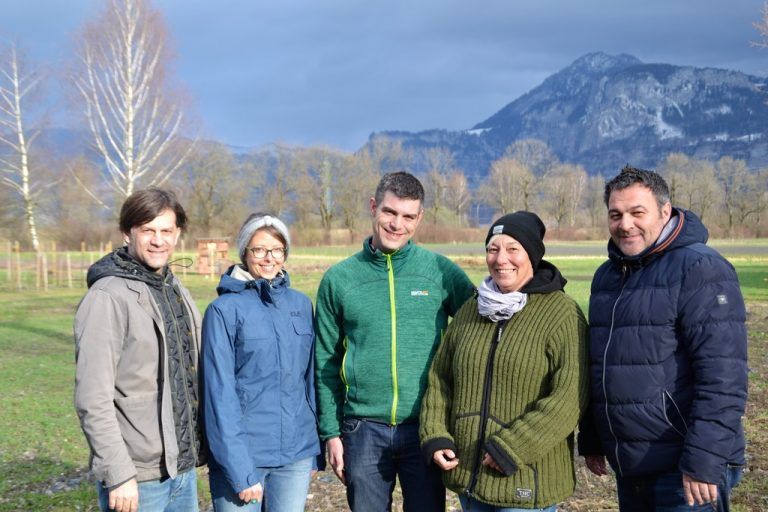 Integra-Team: Stefan Koch (GF), Stefanie Kremmel (Projektleiterin), Simon Ölz (Bereichsleiter), Maren Grimke (Arbeitsanleiterin) und Robert Baljak (GF). Integra