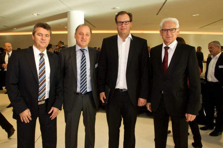 Klaus Herburger (l.), Landesdirektor Burkhard Berchtel, Russmedia-Geschäftsführer Markus Raith und Ludwig Summer.
