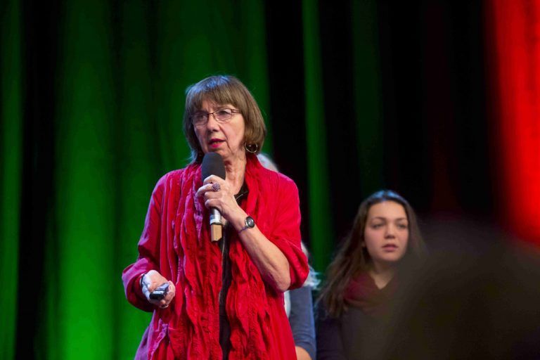 Margret Rasfeld bei ihrem Vortrag in Bregenz. Foto: VN/Paulitsch