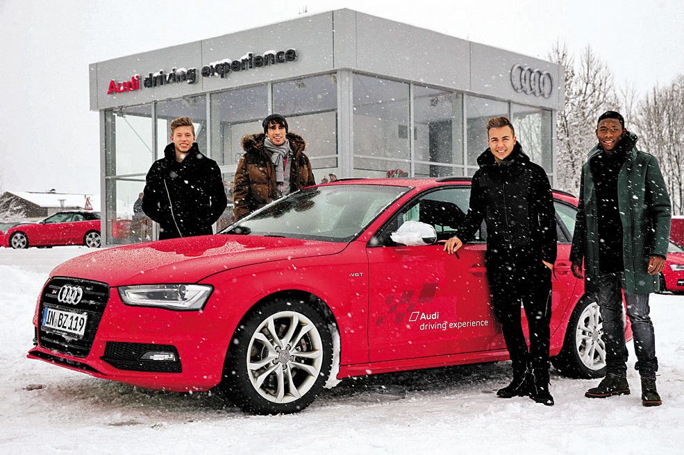 Sportstars mit Audi im Schnee