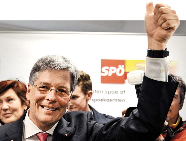 SPÖ-Chef Peter Kaiser hatte im Wahlkampf auf Plakate verzichtet und auf persönliche Kontakte gesetzt. Aufgrund des Wahlergebnisses kann er sich nun auf den Landeshauptmann-Posten vorbereiten. Foto: APA