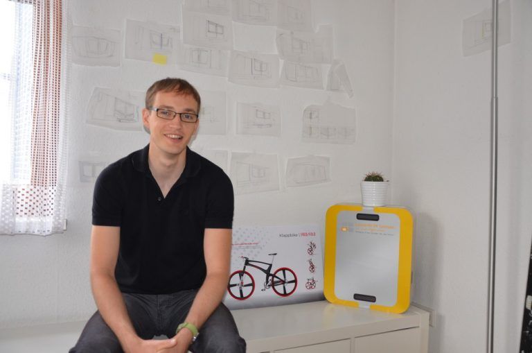 Der junge Designer Tobias Bernstein startete mit seiner Partnerin Karin Wolf erfolgreich, z. B. mit dem Fahrrad „Fred/Fold“. Foto: VN/Scalet
