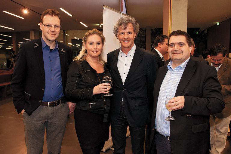 Verlagsleiter Gerhard Bertsch, VN-Chefredakteurin Verena Daum-Kuzmanovic, Gerald Fleisch und Andreas Scalet (v. l.).