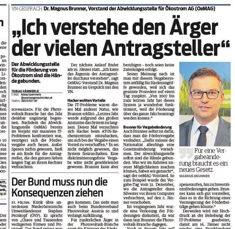 VN-Bericht vom 4. Jänner 2014.