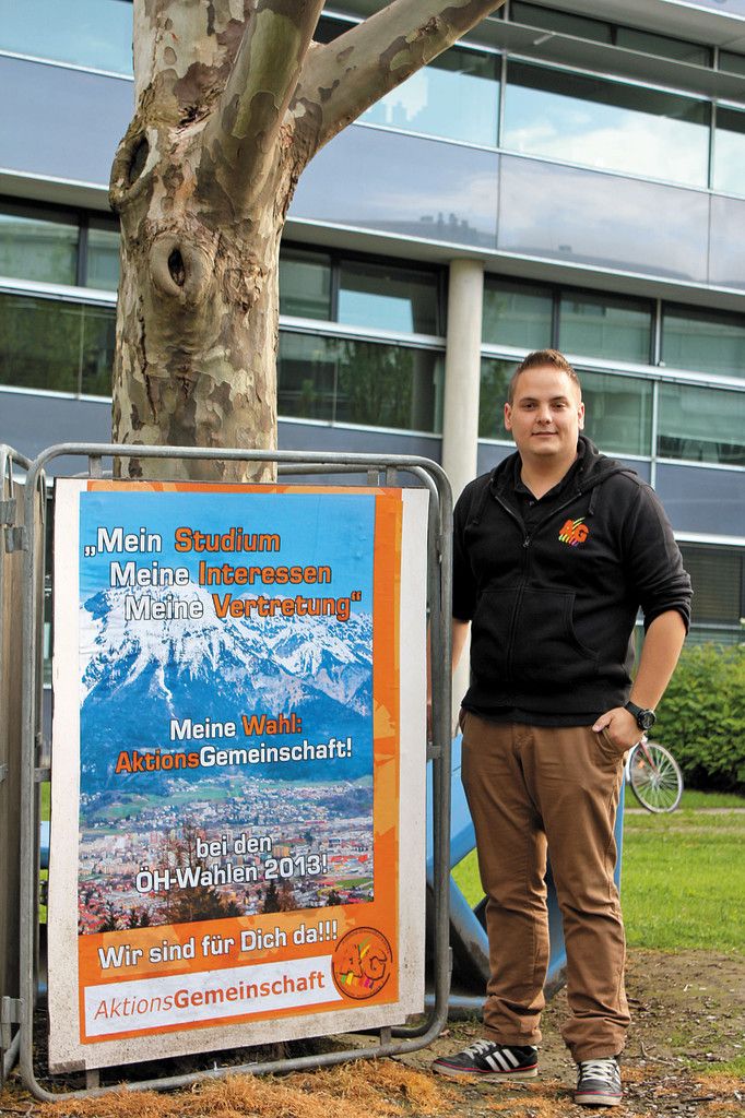 Wahlkampfstress: Matthias Ortner will mit „seiner“ Gruppe die Absolute in der Studentenvertretung der Uni Innsbruck verteidigen. Foto: Ortner