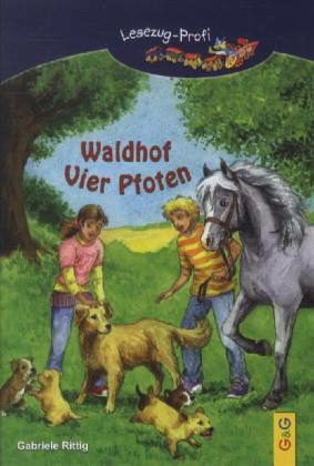 Waldhof Vier Pfotenvon Gabriele Rittigab 8 Jahreerschienen bei G&G, ISBN 978-3-7074-1446-2, Roman, 104 Seiten, 8,95 EuroInhaltsangabe: In der Tierpension Waldhof finden Tiere liebevolle Aufnahme, solange sich ihre Besitzer nicht um sie kümmern können. Ivonne vom Waldhof und ihre Freundin Tamara verbringen jede freie Minute mit den Tieren. Richtig spannend wird es, als die Mädchen in einer verwahrlosten Hütte eine verletzte, herrenlose Hündin mit vier süßen Welpen entdecken und auf den Waldhof bringen. – Unterschiedliche Schriftgrößen und -bilder – einfärbige Illustrationen für Kinder, die schon „richtige“ Leser sind.