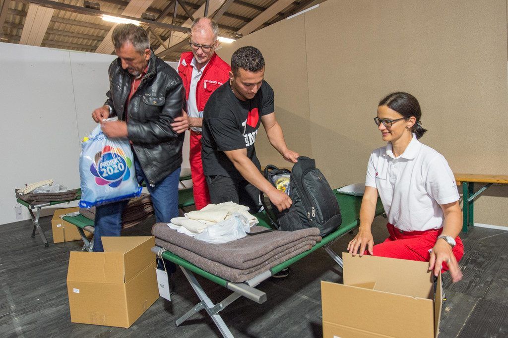 43 Kriegsflüchtlinge haben die Messehalle drei in Dornbirn bezogen. 45 weitere folgen.