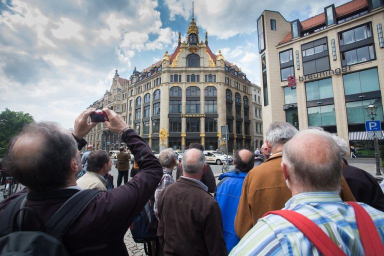 Architektonisch gab es in Leipzig einiges zu bestaunen, zum Beispiel die Zentrale der Commerzbank.