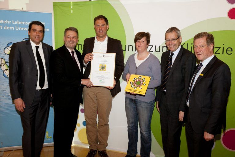 Bregenz am 6.3.2014 Klimaschutzpreisverleihung im Festspielhaus Bregenz mit Bundesminister Rupprechter Andrae, LStH. Karlheinz Ruedisser und LR Erich Schwaerzler sowie Gemeindeverbaandspraesident Harald Koehlmeier.