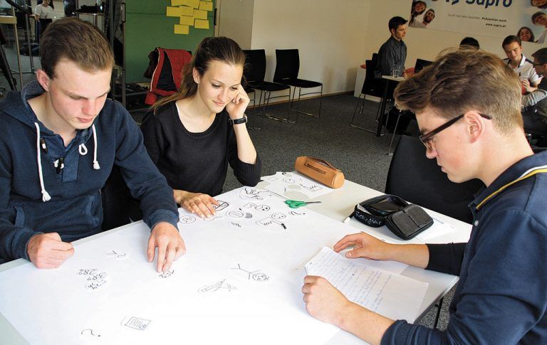 Das Team bei der Arbeit.