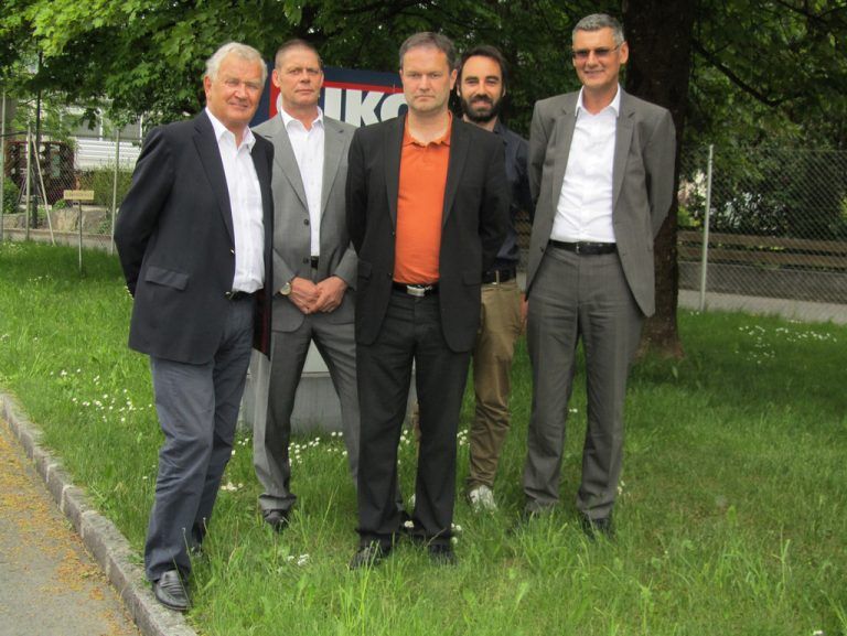 Elmar Geiger, Michael Seeber, Jochen Schörgenhofer, Alexander Abbrederis und Harald Dür, v.l.