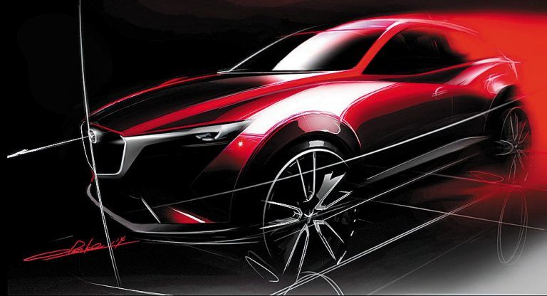 Erste Skizzen des neuen Mazda CX-3. Foto: werk