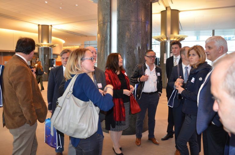 EU-Parlamentsmitarbeiterin Katja Senger führte die Delegation durchs Parlament und in die Regeln der Vertretung ein.