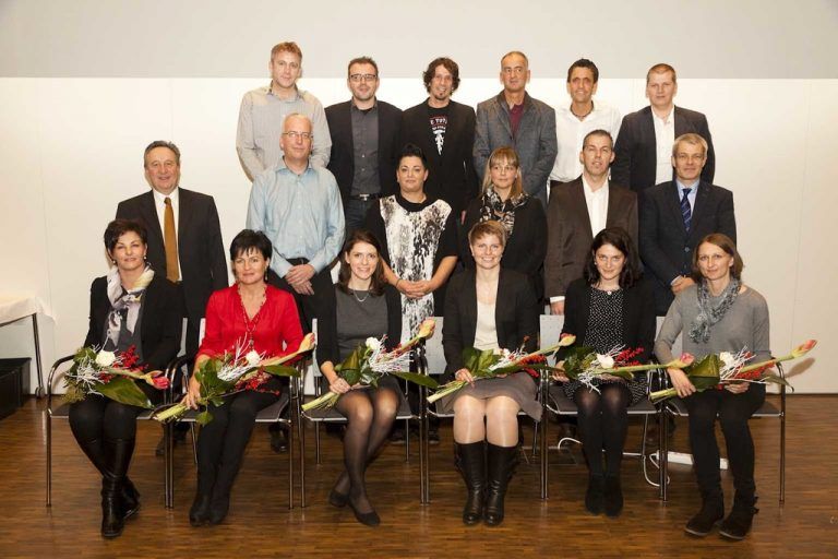 Feldkirch am 18.12.2014 LKH Landeskrankenhaus Ausbildungslehrgang Basales & mittleres Pflegemanagement im Panorama Saal, Rede von Guntram Rederer, Wolfgang Grabher, Gerald Fleisch, Michael Scheffknecht, Johannes Frick, Martin Mayer und Absolventen, Diplomueberreichung.