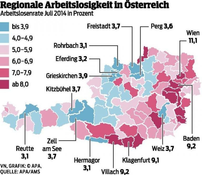 Reutte von Wien weit entfernt