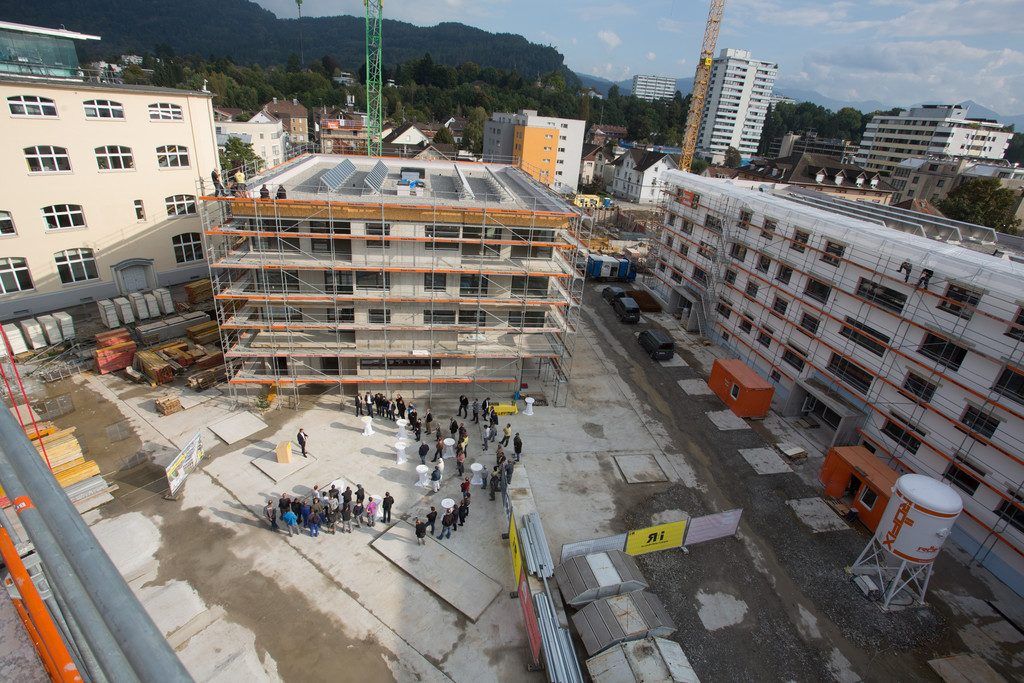 Firstfeier auf größter Bregenzer Baustelle