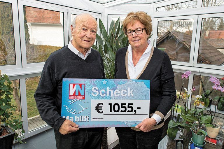 Ma hilft-Scheckübergabe Dornbirn Herve Zanetta