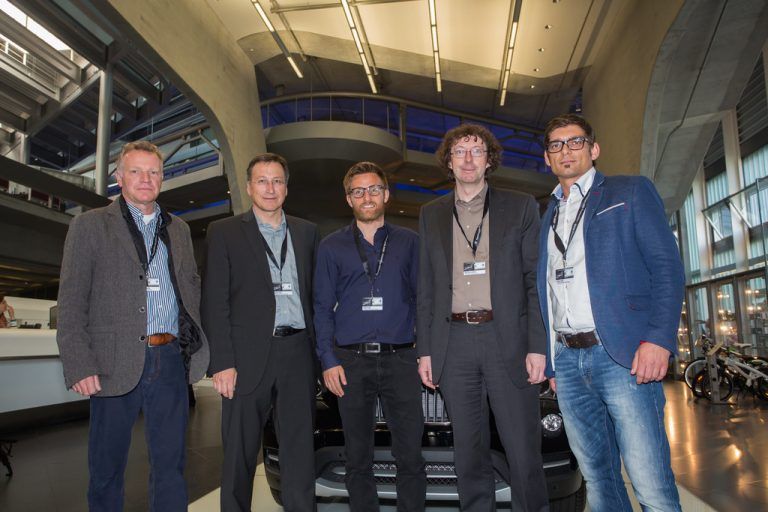 Machten die Reise möglich (v. l.): Gerhard Günther (VKW), illwerke-vkw-Vorstand Helmut Mennel, VN-Redakteur Tobias Hämmerle, Andreas Neuhauser (VKW) und Patrick Fleisch (VN).