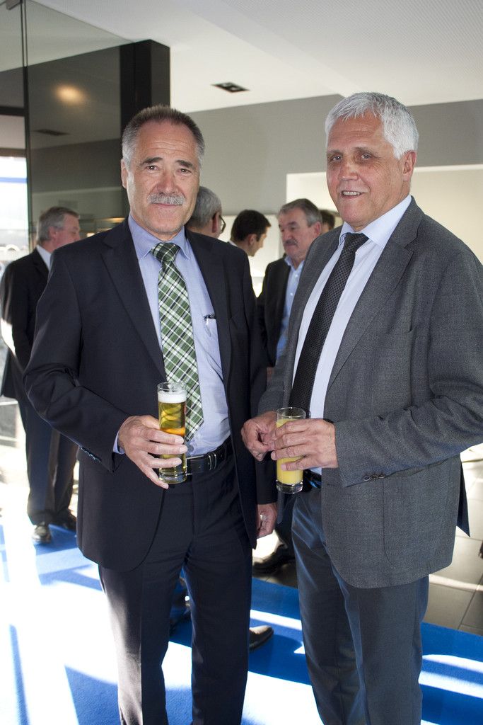 Manfred Brandl (l.) und GF Anton Grass (Liebherr).