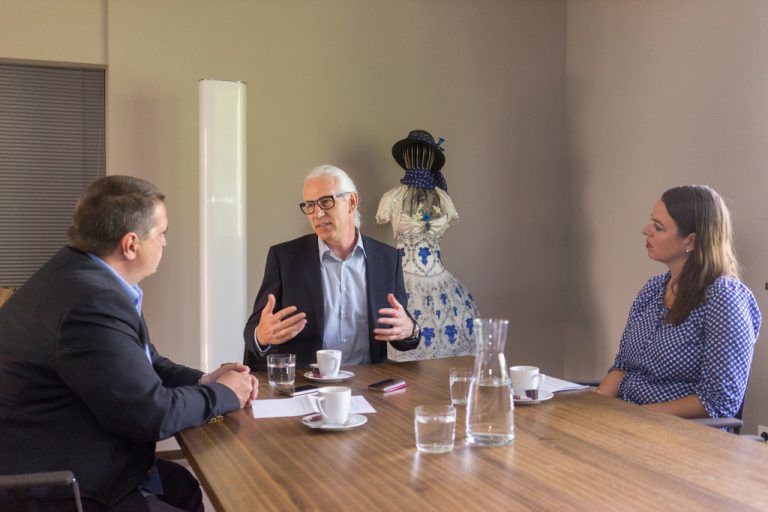 Markus Hämmerle im Gespräch mit den VN am Firmensitz in der Lustenauer Brändlestraße.