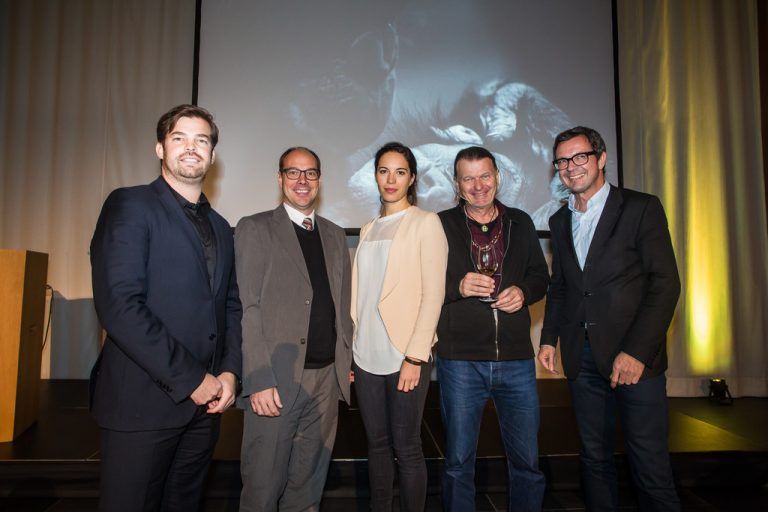 Mathias Burtscher (IV), Stefan Fitz-Rankl (FHV), Manuela de Pretis (WISTO), Referent Volker Sommer, Bernhard Ölz, PRISMA (v.l.).
