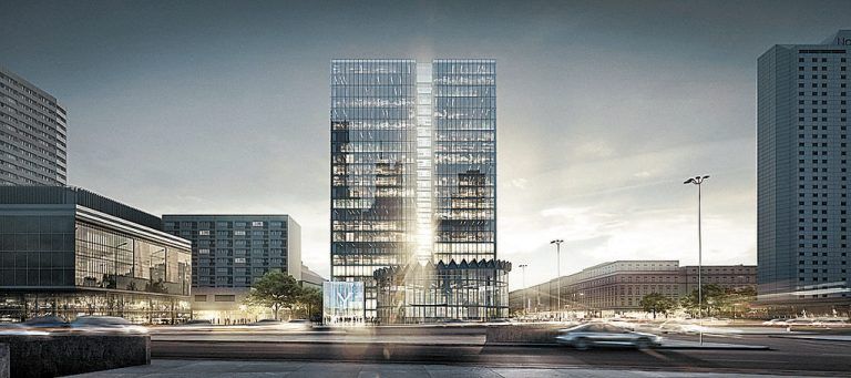 Mitten im Zentrum von Warschau baut die S + B-Gruppe ein Bürohaus. Investitionssumme: rund 100 Millionen Euro. Bild: S + B