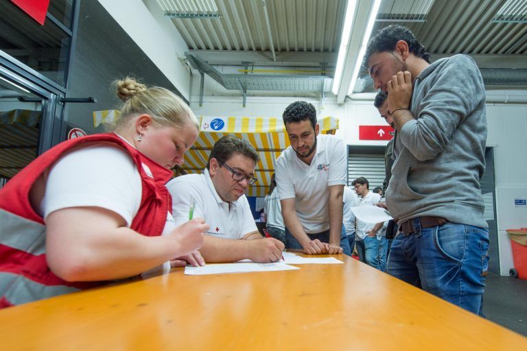 Nach der Ankunft erfolgte zunächst die Registrierung.