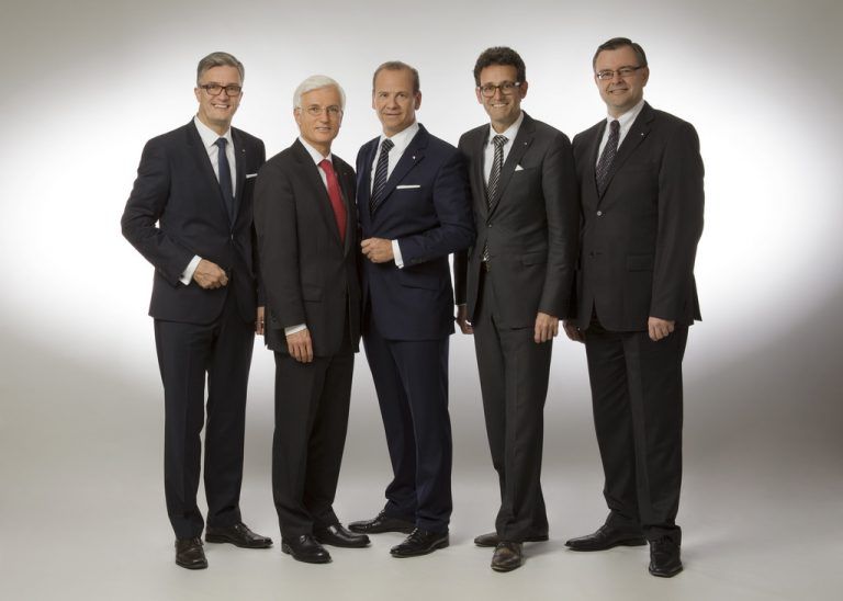 Neue und alte BTV-Führung: Michael Perger, Matthias Moncher, Peter Gaugg, Gerhard Burtscher, Mario Papst (v. l.). Foto: Hofer