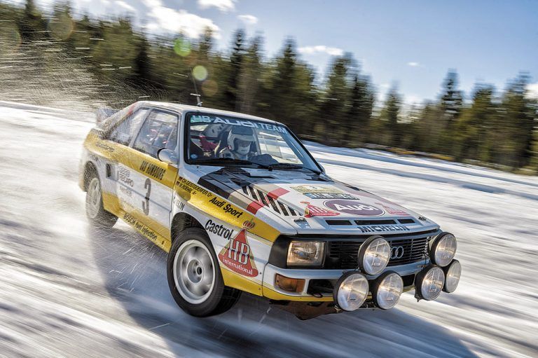 Stig Blomqvist im Rallye-Quattro von einst.